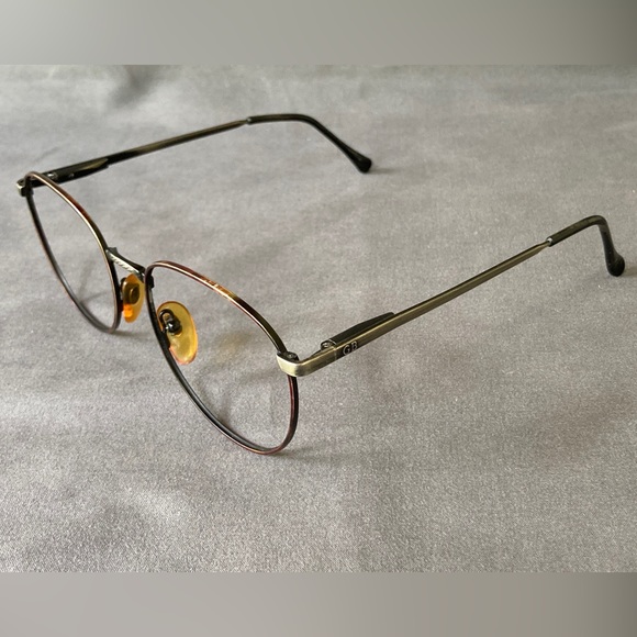 Vintage Geoffrey Beene Round Tortoise Gunmetal Eyeglass Frames 54-17-140 - Picture 5 of 9